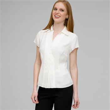 Must Have Washable No-Iron Georgette Blouse, Ivory, large