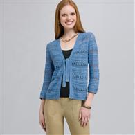 Tie Front Cardigan, Blue Stone, medium