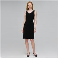 Platinum V Neck Suit Dress, Black, medium