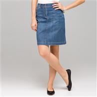 Denim Slim Skirt, naval wash, medium