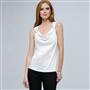 Drape Neck Tank with Buckles., White, small
