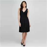 V-Neck Dress (Plus), Black, medium