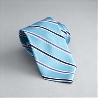 Striped Silk Tie, Turquoise, medium