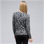 Button Front Crew Neck Cardigan, Grey Heather Multi, small