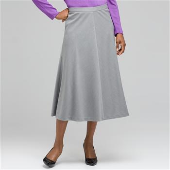 Long Center Seam Skirt, Zinc Heather, large