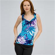 Drape Neck Tank with Knot Detail., Multi, medium