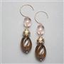 Brown and Pink Drop Earrings, , small