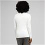 Rib Trim V-Neck Cardigan, Ivory, small