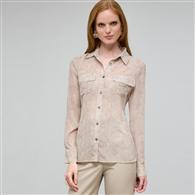 Python Inspired Button Front Shirt, Stone Multi, medium