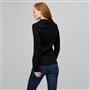 Long Sleeve Button Out Turtle Neck, Black, small