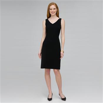 Platinum V Neck Suit Dress, Black, large