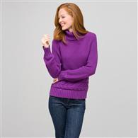 Cotton Turtleneck Sweater, Meadow Violet, medium