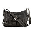 Men's Leather Luggage Fisherman Bag, Black, medium