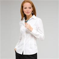 Long Sleeve Seamed Shirt, White, medium