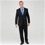 Black Flat Front Wool Suit, , small