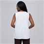 Shirred Front Tank., White, small