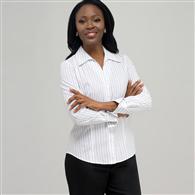 Platinum Blue Stripes Easy Care Fitted Shirt , White, medium