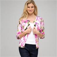 3/4 Sleeve Button Front Cardigan, Multi, medium