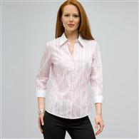 Stripe Button Down Shirt., LIght Pink Gem Combo, medium