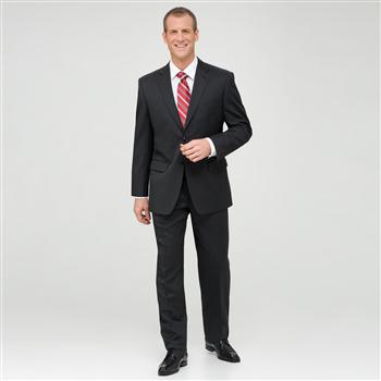Charcoal Single Pleat Wool Suit, Charcoal, large