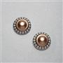Bronze Clip On Button Earring, , small