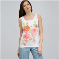 Floral Scoop Neck Tank., Multi, medium