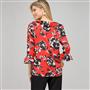 Floral Ruffle Top, Cardinal Red Multi, small