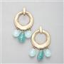 Turquoise and Gold Hoop Earring, Gold, small