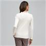 Long Sleeve Ruffle Front Trim Cardigan, Winter White, small