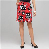 Rose Floral Skirt, Cardinal Red Multi, medium