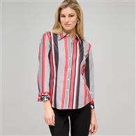Striped Shirt, Cardinal Red & Black, medium