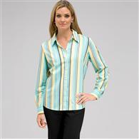 Long Sleeve Striped Button Down, Multi, medium