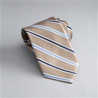 Striped Silk Tie, Taupe, medium