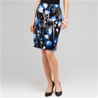 Slim Floral Skirt, Black Multi, medium