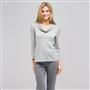 Cowl Neck Sweater, Grey Heather, small