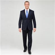 Navy Single Pleat Wool Suit, Navy, medium