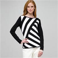 Graphic Print Sweater, Black & White, medium
