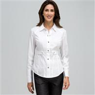 Fitted Seamed Shirt, White, medium