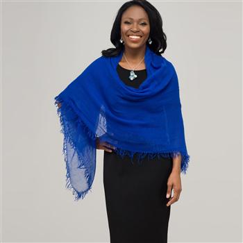 Solid Luxe Scarf, Blue, large