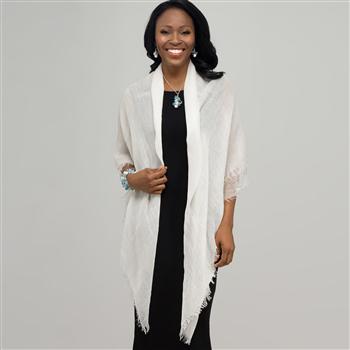 Solid Luxe Scarf, White, large