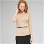 Belted Ribbed Boat Neck Sweater, New Rattan, small