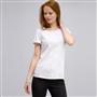 Scoop Neck Tee with Applique, White, small