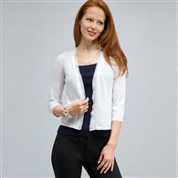 Woven Trimmed Cardigan., White, medium