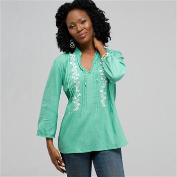 3/4 Sleeve Tunic, seagrass, large
