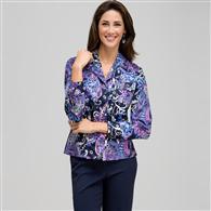 Paisley Notch Collar Button Down Shirt, Blue Fox Multi, medium