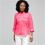 Button Front Shirt, Hot Pink, medium