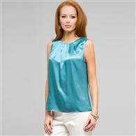 Sleeveless Pleated Front Blouse, Surf, medium