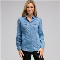 Long Sleeve Denim Button Down, Oasis Wash, medium