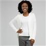 Rib Trim V-Neck Cardigan, Ivory, small