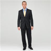 Charcoal Single Pleat Striped Wool Suit, Charcoal, medium